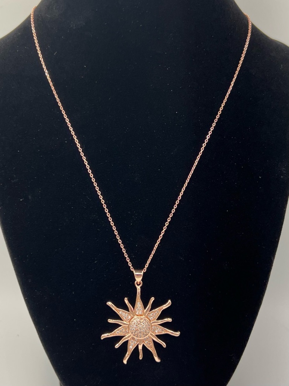 Celestial Sunburst Necklace – 18K Gold Plated Sterling Silver Chain